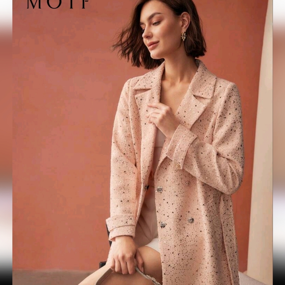 NWT MOTF Sequin Tweed Coat - Xsmall